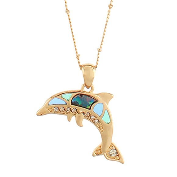 Dolphin Epoxy Pendant Necklace - Picture 3 of 3